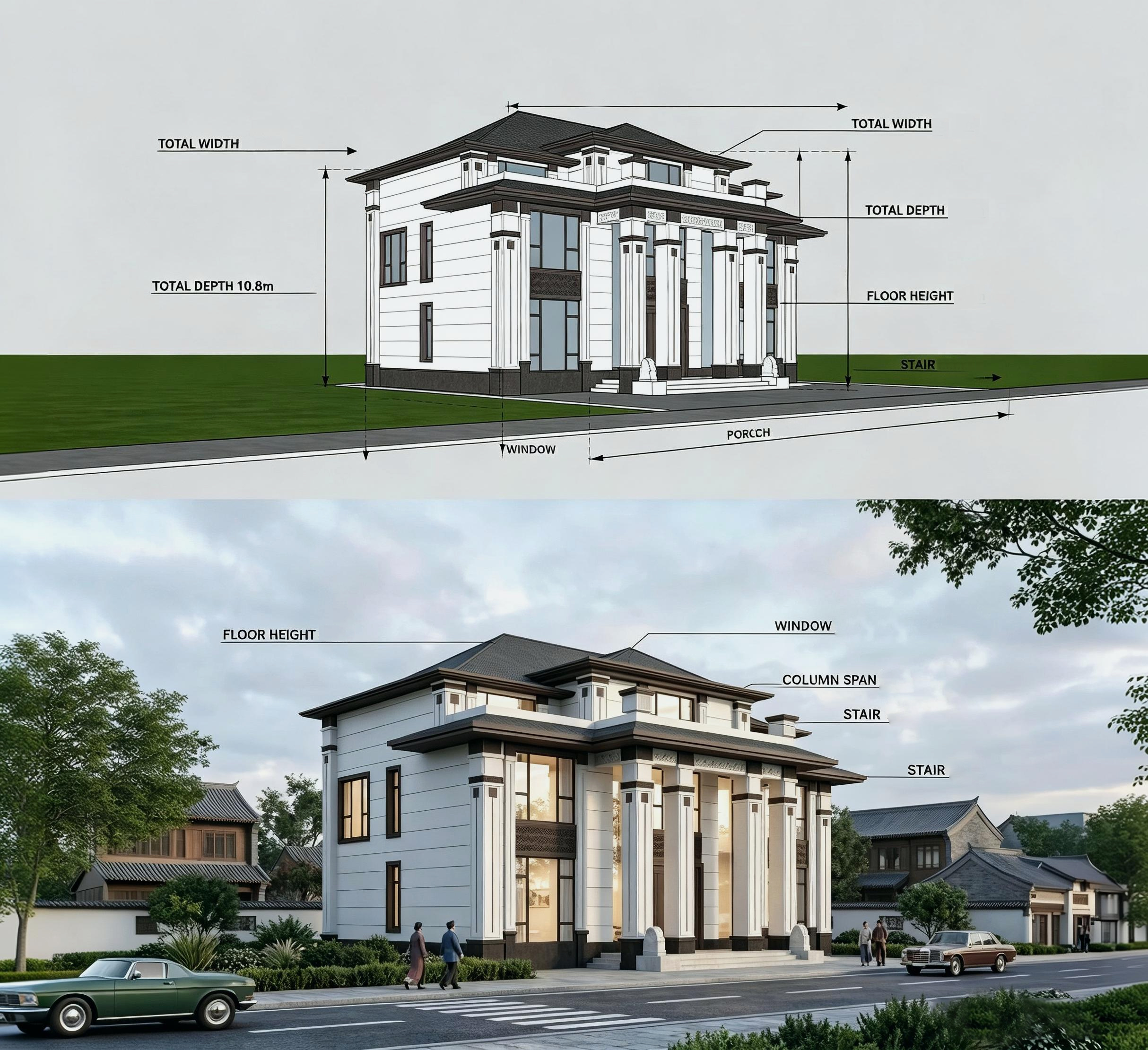Villa, hotel and model room project from design drawings to real-world delivery