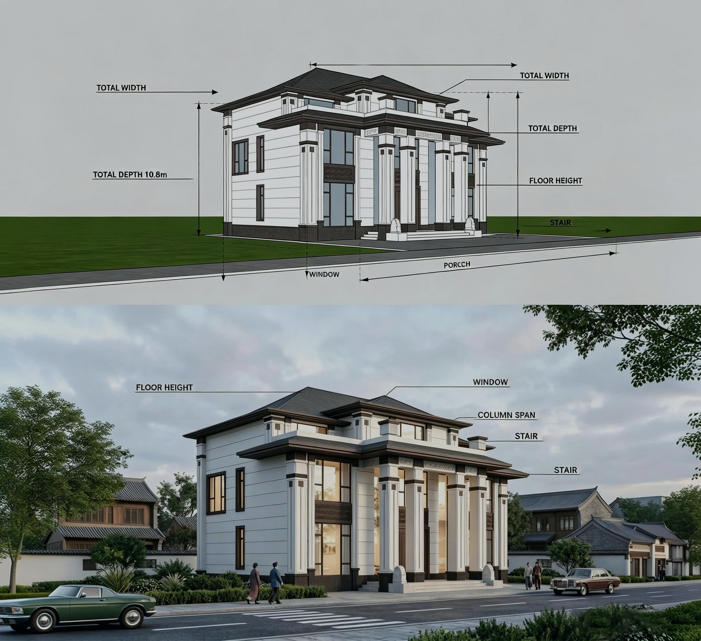 Villa, hotel and model room project from design drawings to real-world delivery