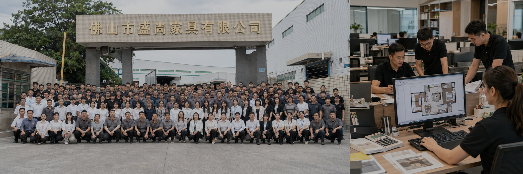 Shengshang Furniture integrated design, R&D, production and project delivery team